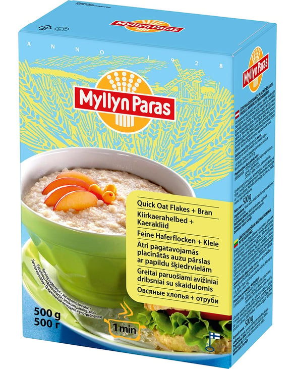 Myllyn Paras Quick Oat Flakes + Bran 500 g